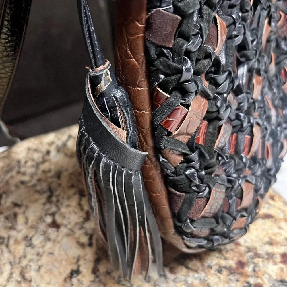 Sharif • Vintage • Small • Brown/ Black • Leather • Crossbody Handbag - Picture 8 of 13